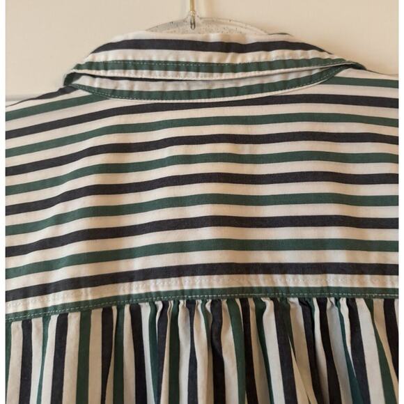 Women's J.Crew Trifecta Striped Oversized Shirt Blue Green Medium M - Picture 9 of 11